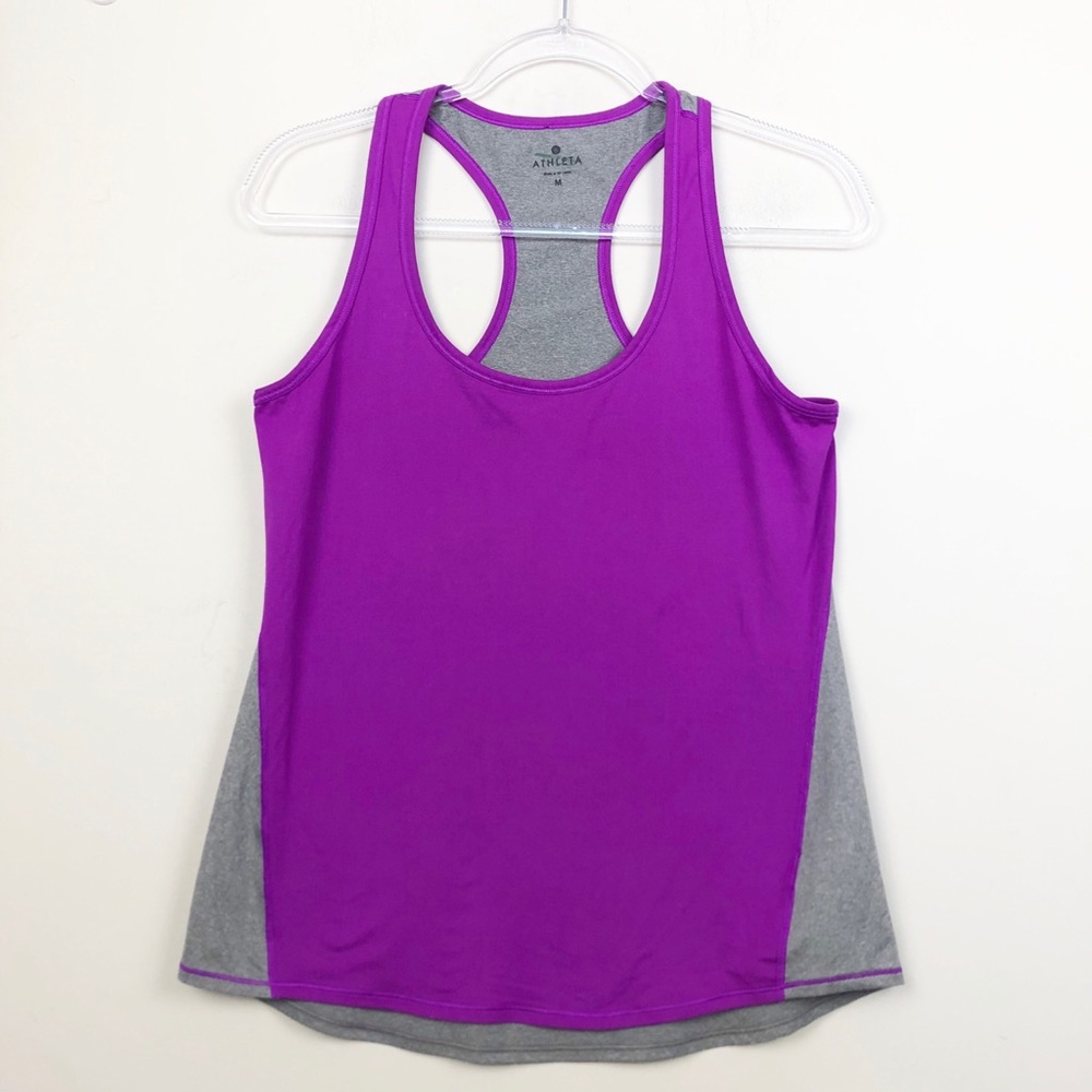 Athleta Purple and Gray Chi Colorblock Tank Top